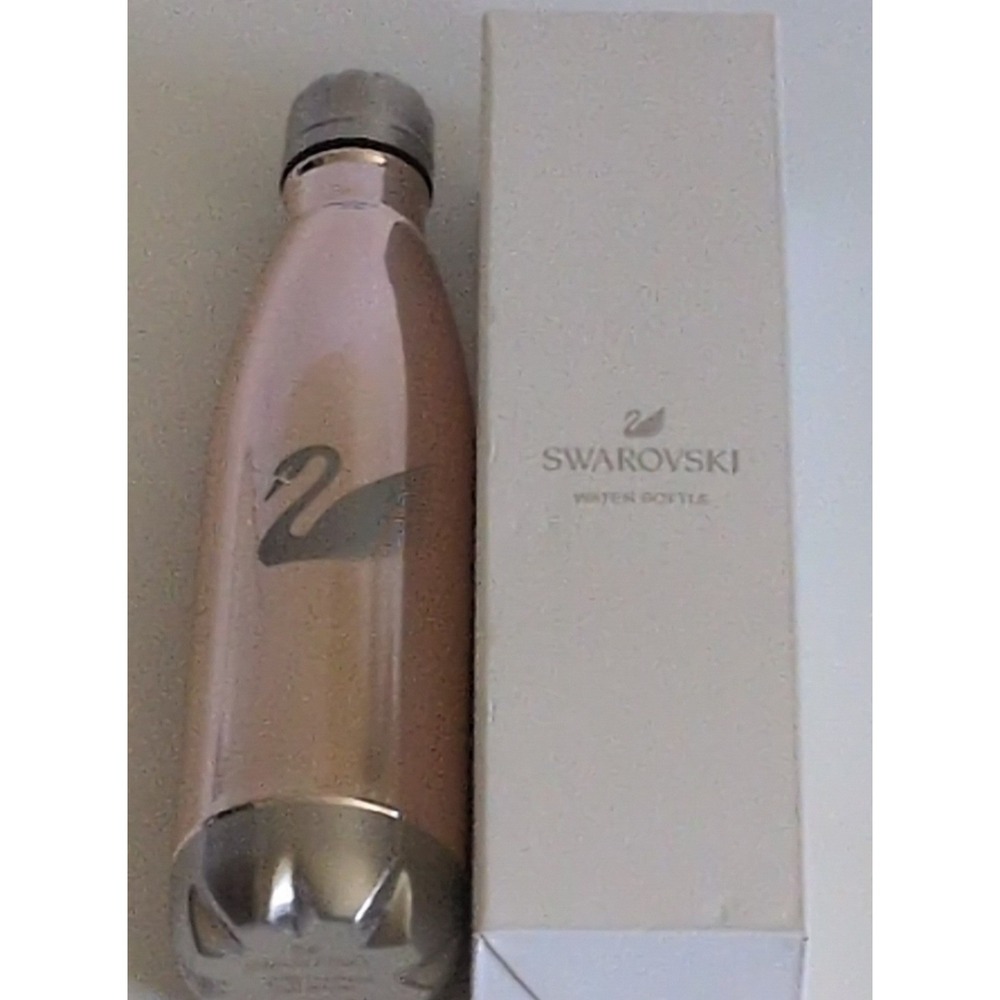 Swarovski Rose Gold Metallic Stainless Steel Water Bottle 5551569 NIB